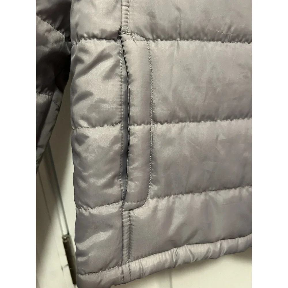 Reebok Kids Unisex XL 18 Gray Puffer Jacket‎ Full Zip Mock Neck Coat Outerwear